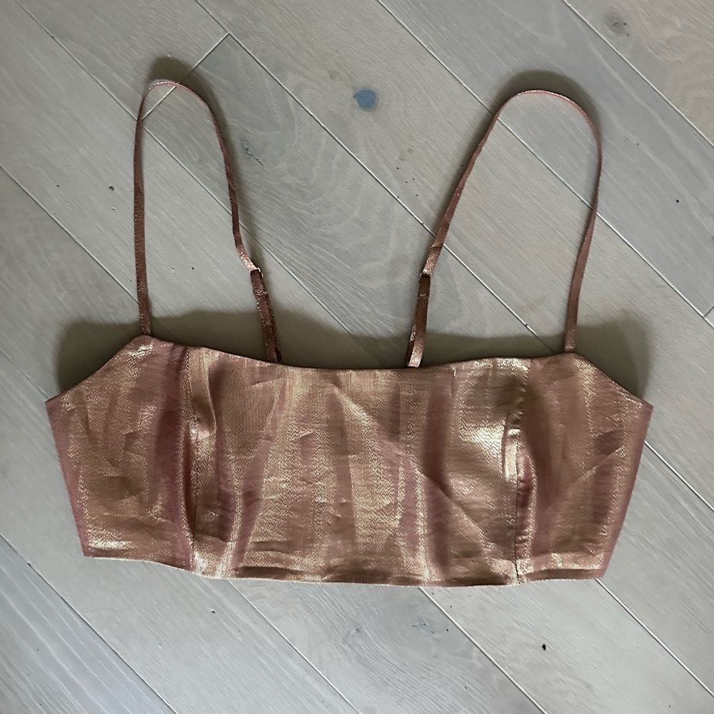 Retrofete silk metallic crop top